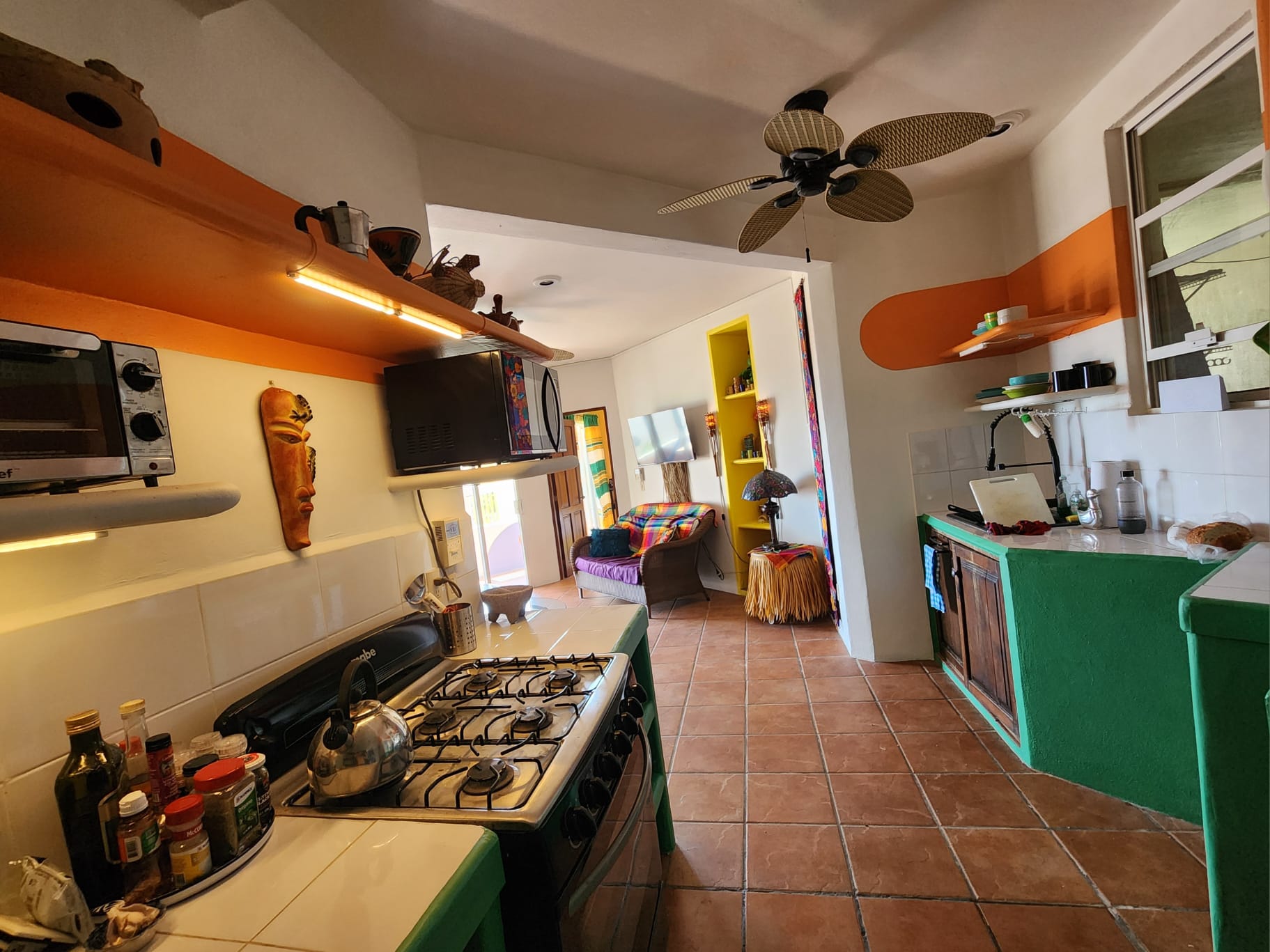 Kitchen looking to living room