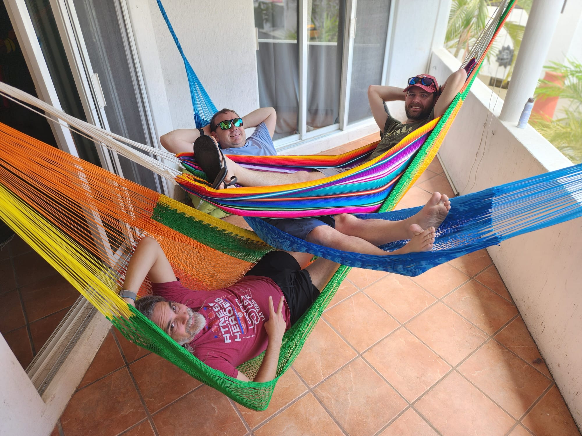 hammocks on patio balcony