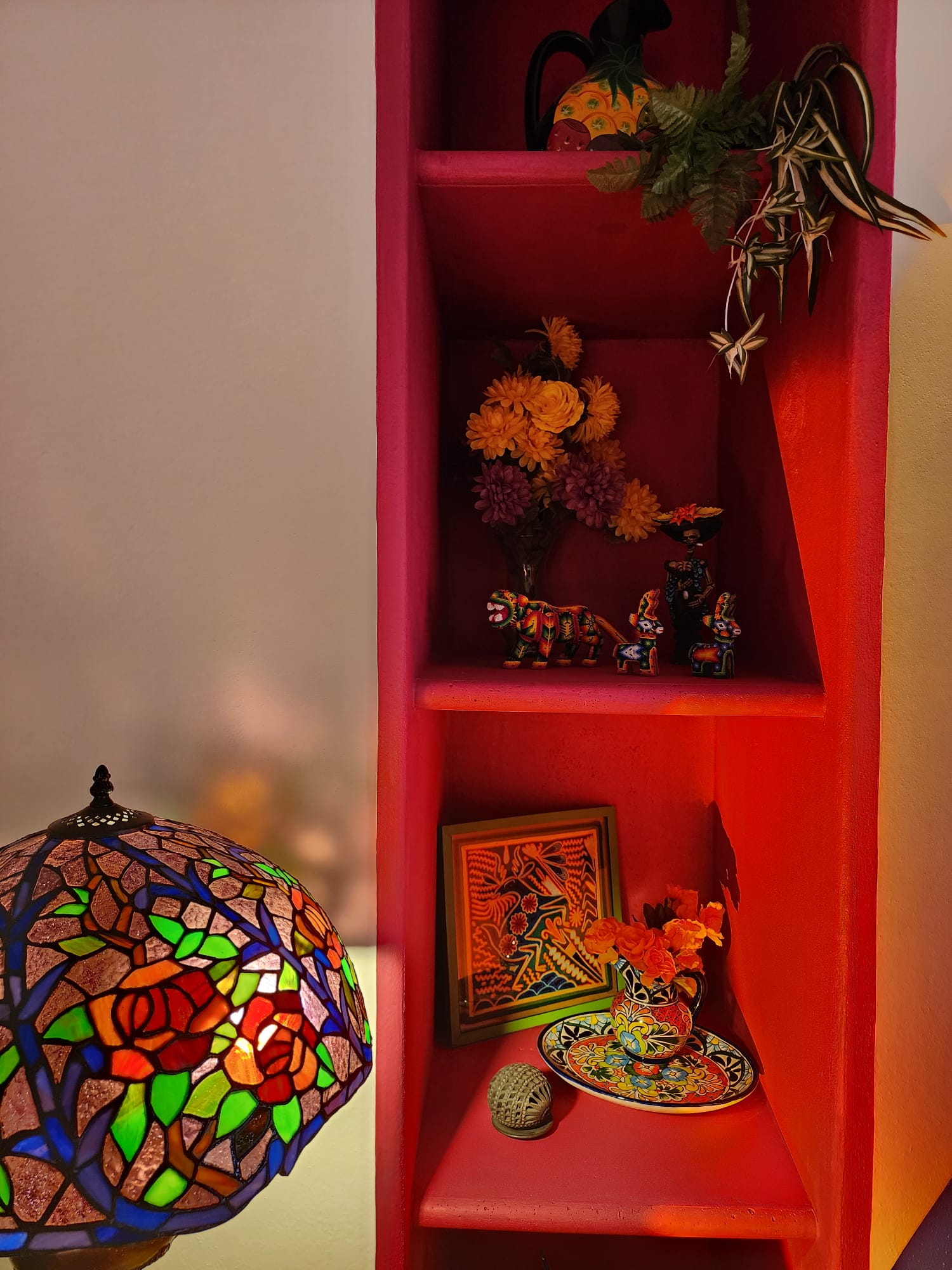 Huichol art nook living room